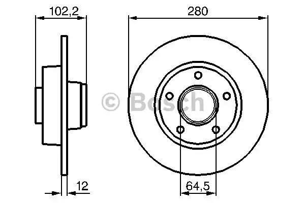 Диск заднього гальма 0986479144 BOSCH