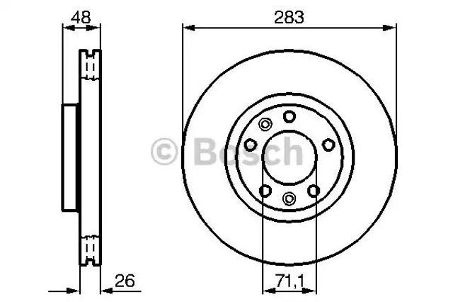 Диск гальмівний передній 0986479193 BOSCH