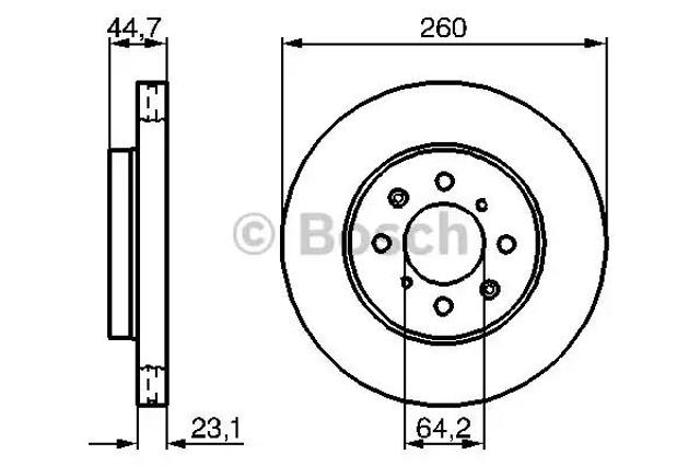 Диск гальмівний передній 0986479226 BOSCH