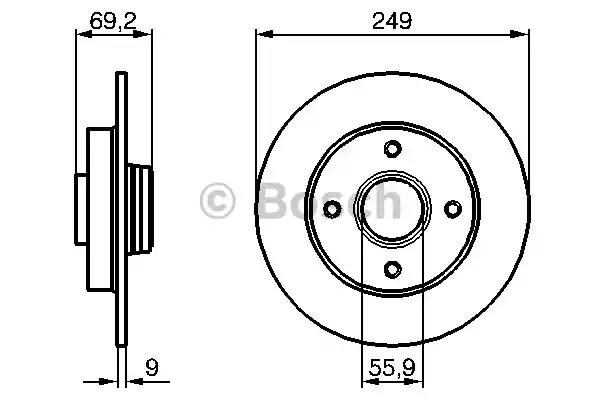 Дискові гальма 0986479255 BOSCH