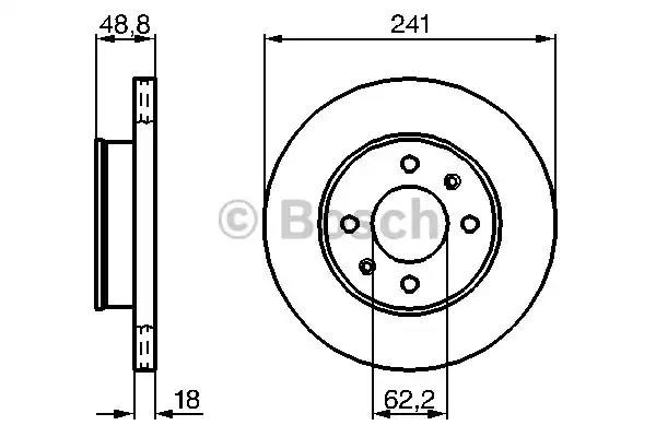 Диск гальмівний передній 0986479286 BOSCH