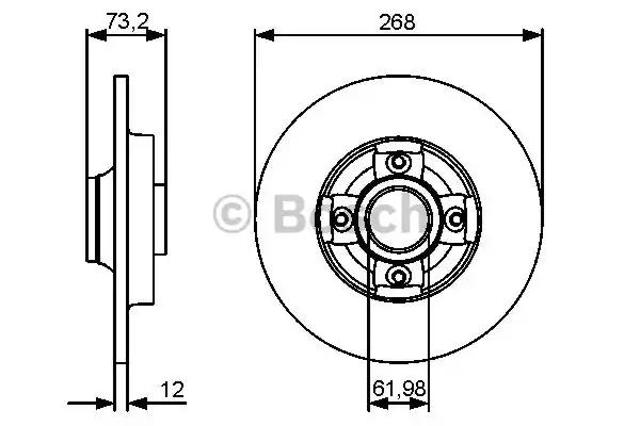 Диск заднього гальма 0986479383 BOSCH