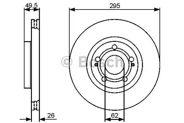 Гальмо дискове переднє 0986479454 BOSCH