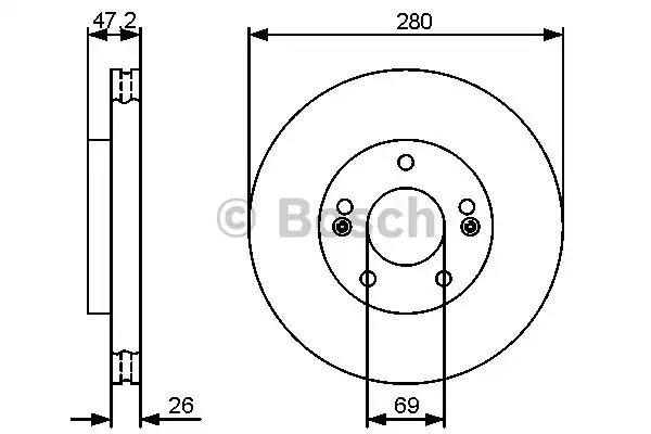 Гальмо дискове переднє 0986479460 BOSCH