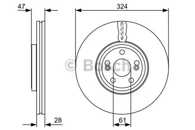 Диск переднього гальма 0986479565 BOSCH