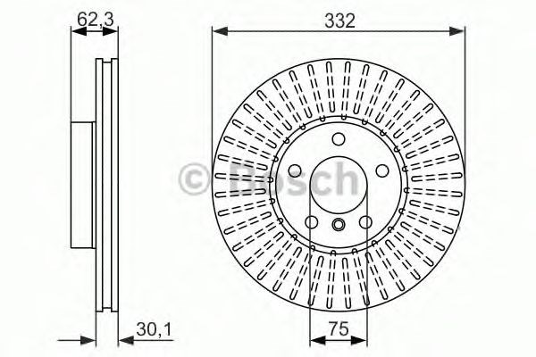 Диск переднього гальма 0986479624 BOSCH