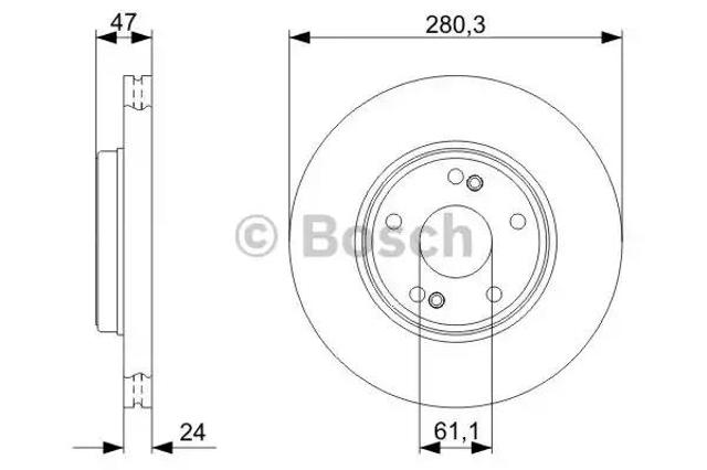 Диск гальмівний передній 0986479743 BOSCH