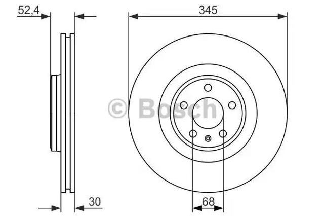 Диск переднього гальма 0986479747 BOSCH