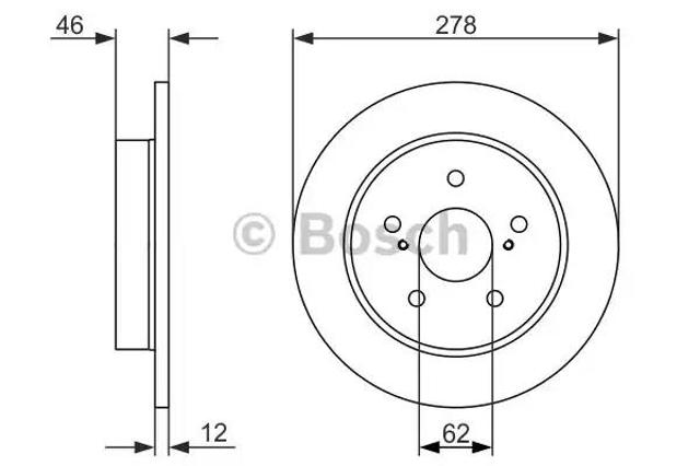 Диск заднього гальма 0986479752 BOSCH