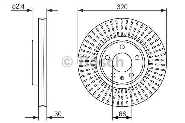 Диск переднього гальма 0986479753 BOSCH