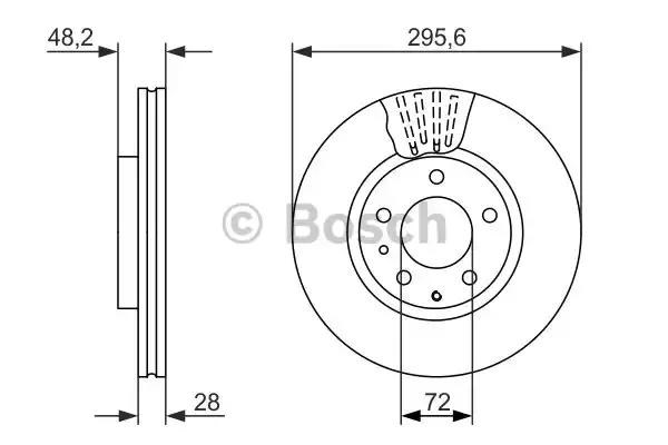 Диск гальмівний передній 0986479758 BOSCH
