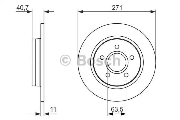 Диск заднього гальма 0986479763 BOSCH