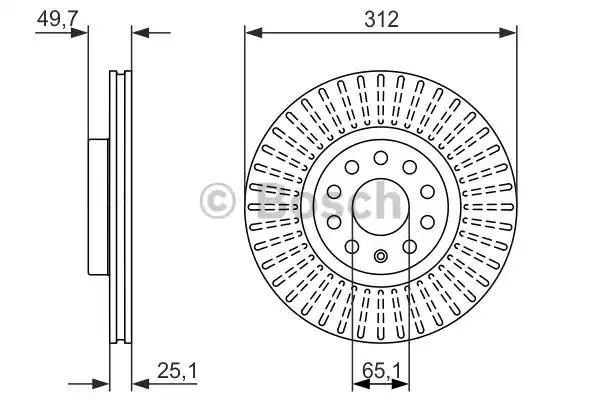 Диск переднього гальма 0986479932 BOSCH