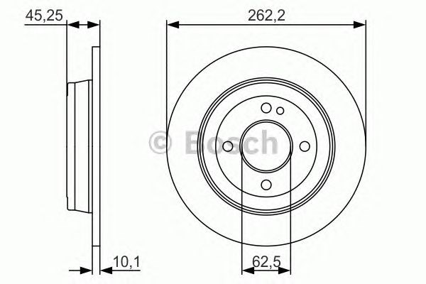Диск гальмівний задній 0986479A44 BOSCH