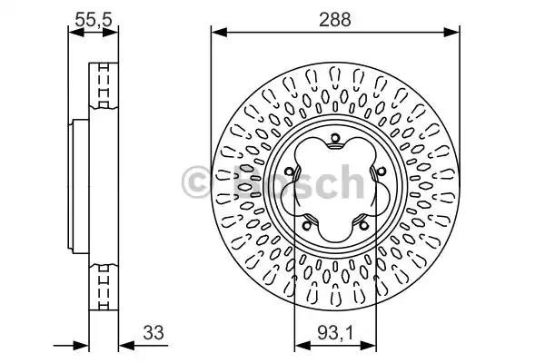 Диск гальмівний передній 0986479A49 BOSCH