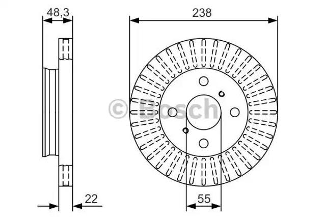 Диск гальмівний передній 0986479A63 BOSCH