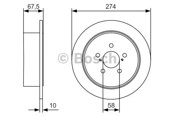 Диск заднього гальма 0986479A82 BOSCH