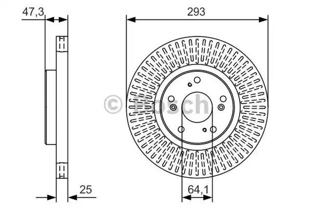 Диск переднього гальма 0986479B02 BOSCH