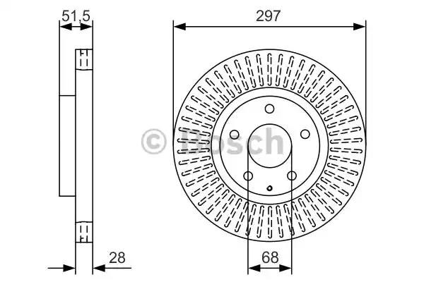 Диск переднього гальма 0986479B15 BOSCH
