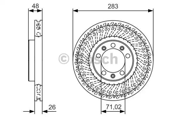 Диск гальмівний передній 0986479C33 BOSCH
