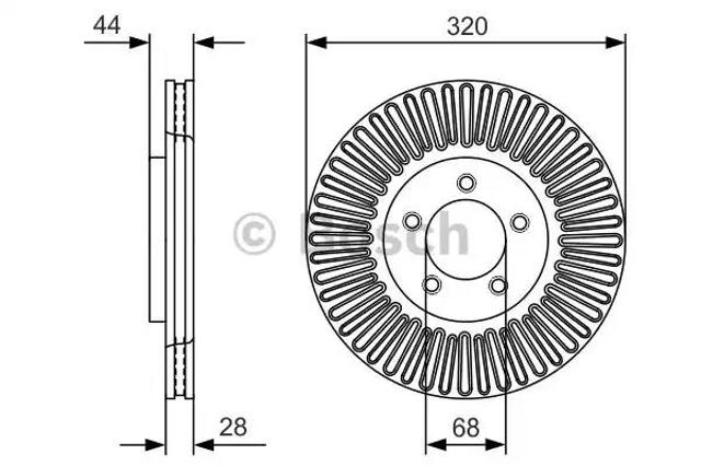 Диск переднього гальма 0986479D19 BOSCH