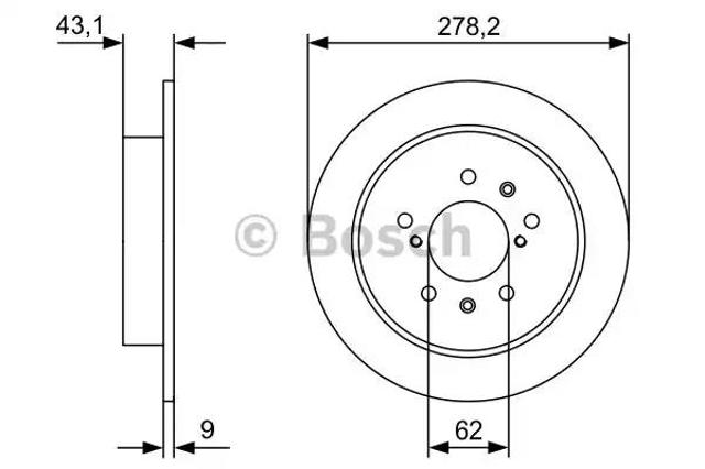 Диск гальмівний задній 0986479D34 BOSCH