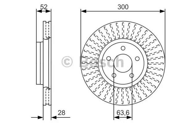 Диск переднього гальма 0986479D38 BOSCH