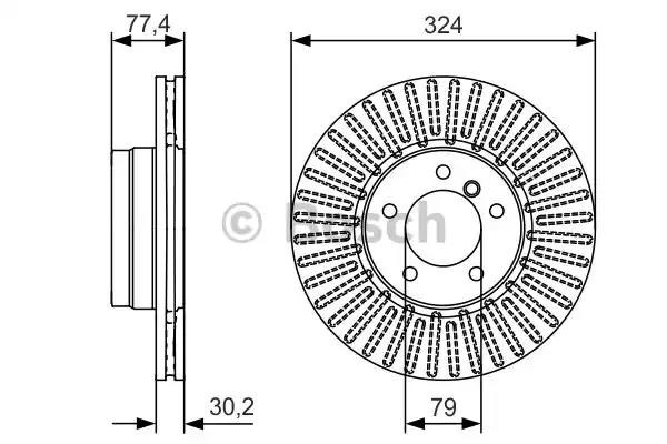 Диск переднього гальма 0986479D39 BOSCH
