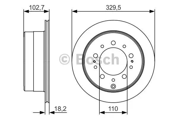 Диск гальмівний задній 0986479R15 BOSCH