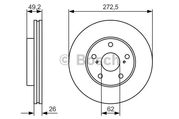 Диск переднього гальма 0986479R45 BOSCH