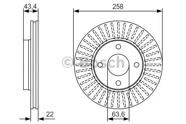 Диск переднього гальма 0986479R64 BOSCH