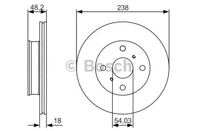 Диск гальмівний передній 0986479R75 BOSCH