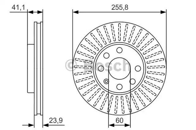Диск гальмівний передній 0986479R76 BOSCH