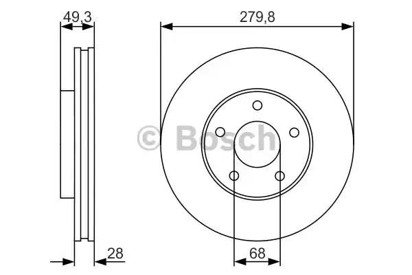 Диск переднього гальма 0986479R90 BOSCH
