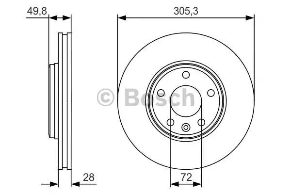 Диск переднього гальма 0986479R93 BOSCH