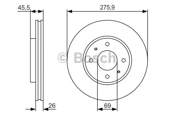 Диск переднього гальма 0986479R94 BOSCH