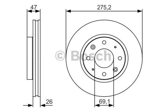 Диск переднього гальма 0986479S28 BOSCH