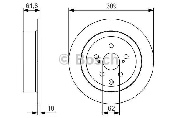 Диск гальмівний задній 0986479T04 BOSCH