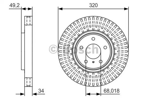 Диск переднього гальма 0986479T32 BOSCH