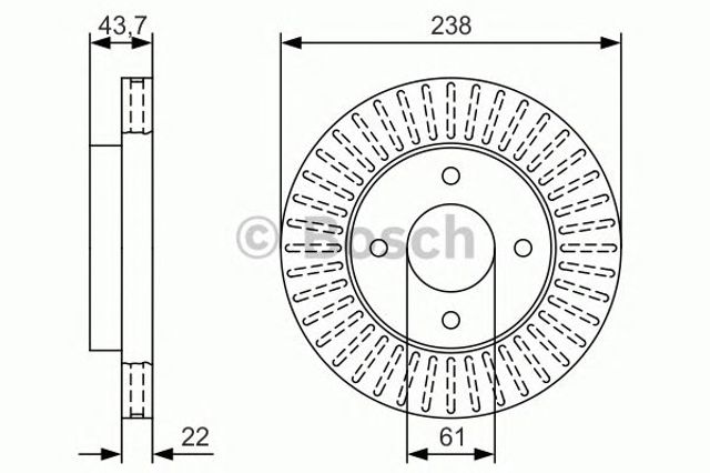 Гальмо дискове переднє 0986479T42 BOSCH