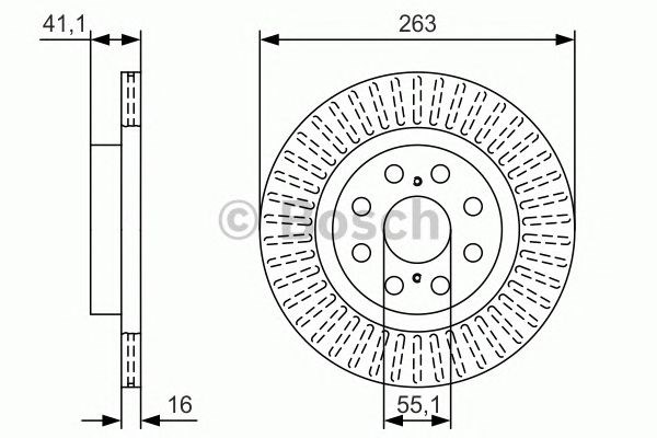 Диск гальмівний задній 0986479T57 BOSCH