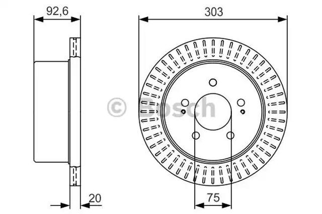 Диск заднього гальма 0986479V26 BOSCH