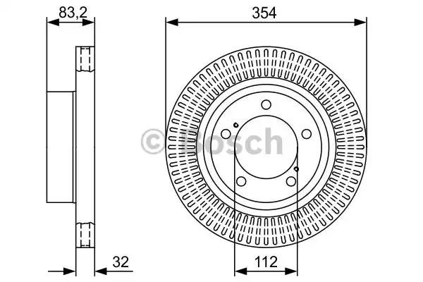 Диск гальмівний передній 0986479V50 BOSCH