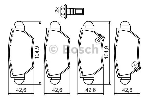 Комплект задніх колодок 0986494014 BOSCH