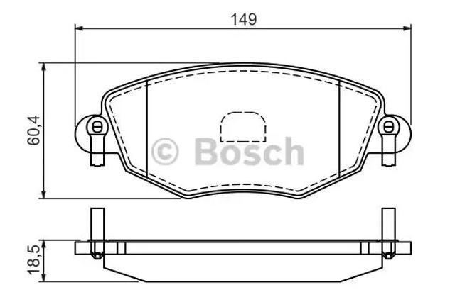 Передні гальмівні колодки 0986494026 BOSCH