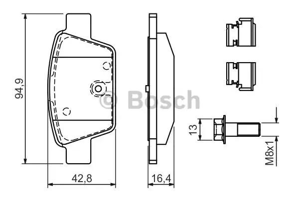 Задні дискові колодки 0986494030 BOSCH