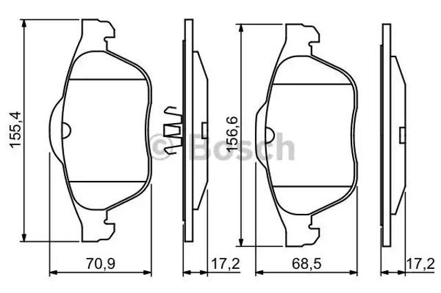 Передні гальмівні колодки 0986494033 BOSCH