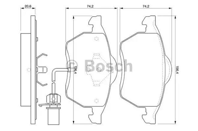 Колодки гальмівні передні, дискові 0986494035 BOSCH