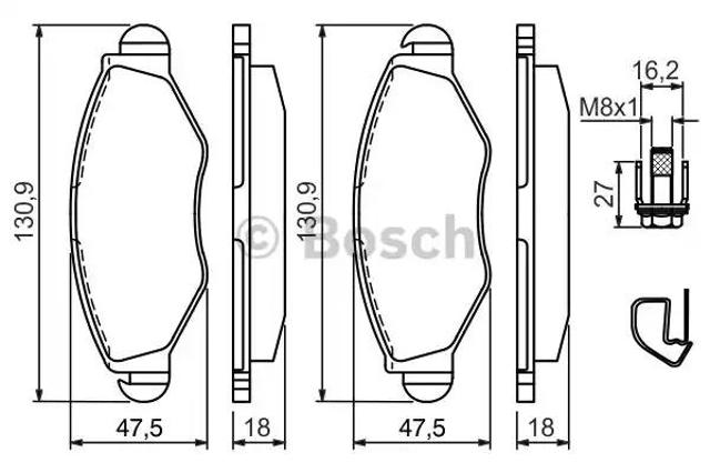 Тормозні колодки 0986494039 BOSCH