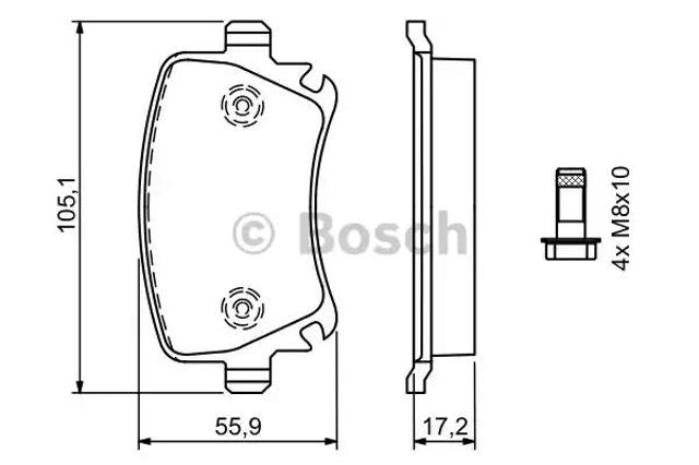 Задні гальмівні колодки 0986494062 BOSCH